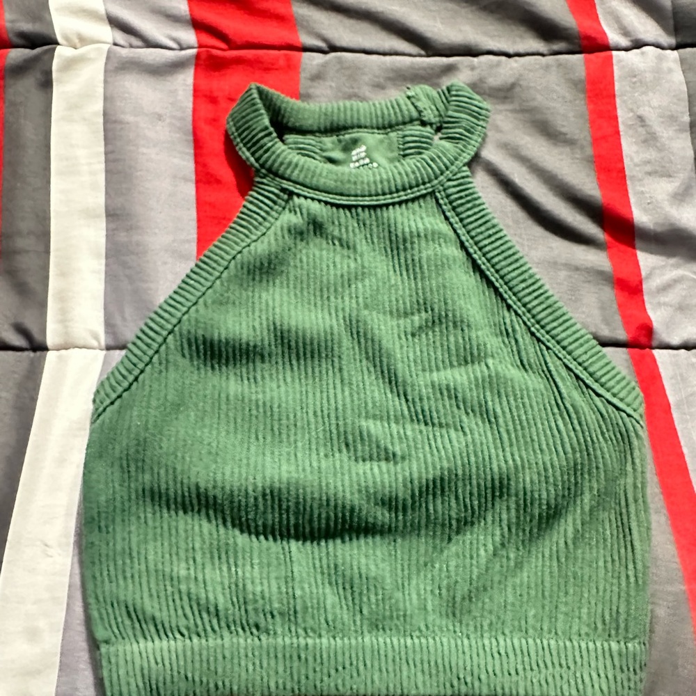 Aerie Olive Ribbed Knit Top